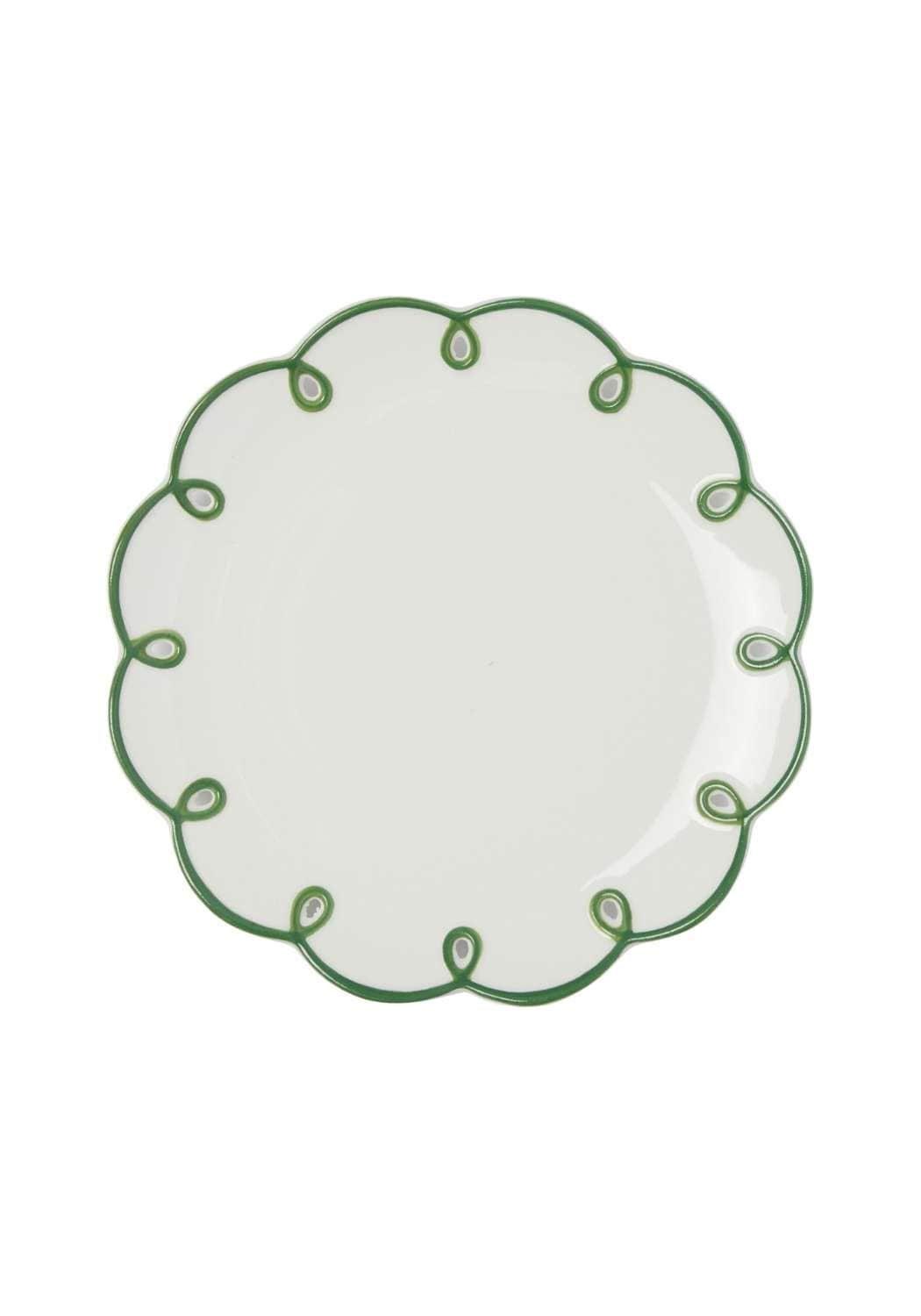 Glorious Green Scalloped Tea Plates - Set of 4