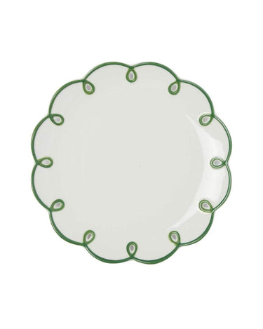 Glorious Green Scalloped Tea Plates - Set of 4