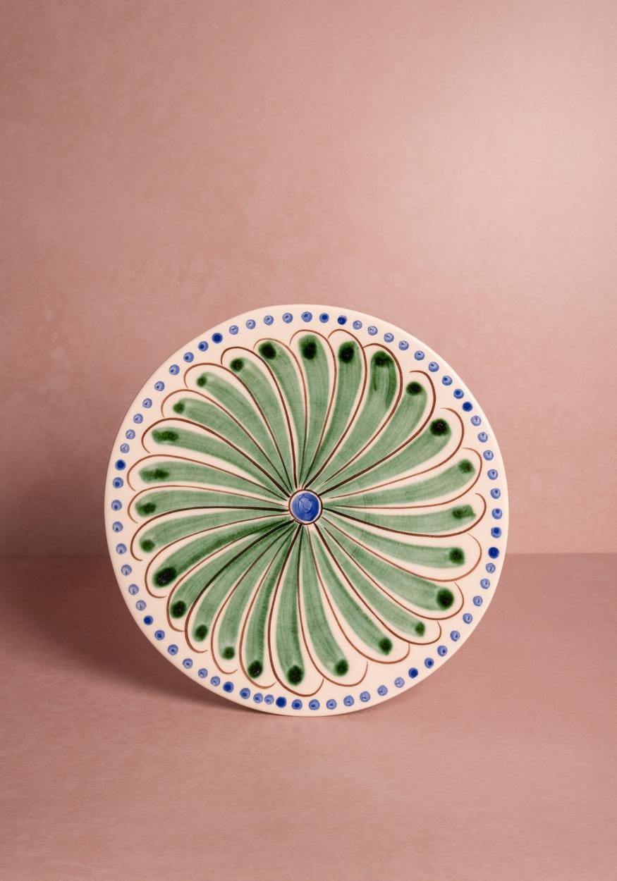 Side Plate Peacock Side Plate, Green Set of 4