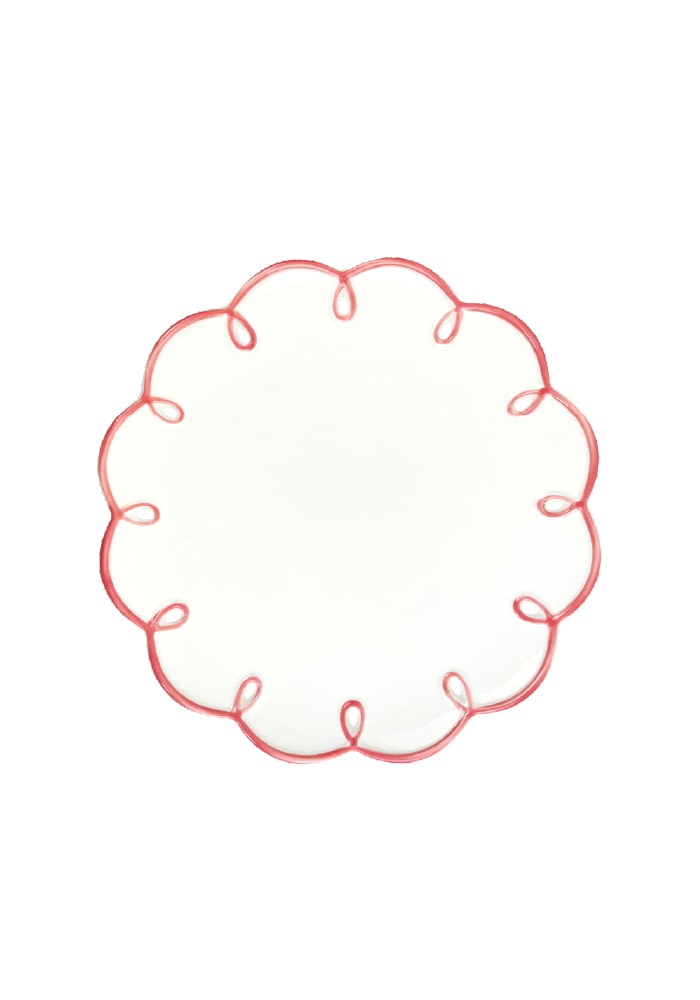 Pretty In Pink Scalloped Tea Plates - Set of 4