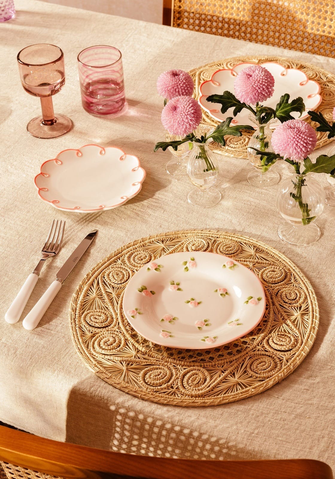 Side Plate Pretty in Pink Scalloped Side Plates - Set of 4