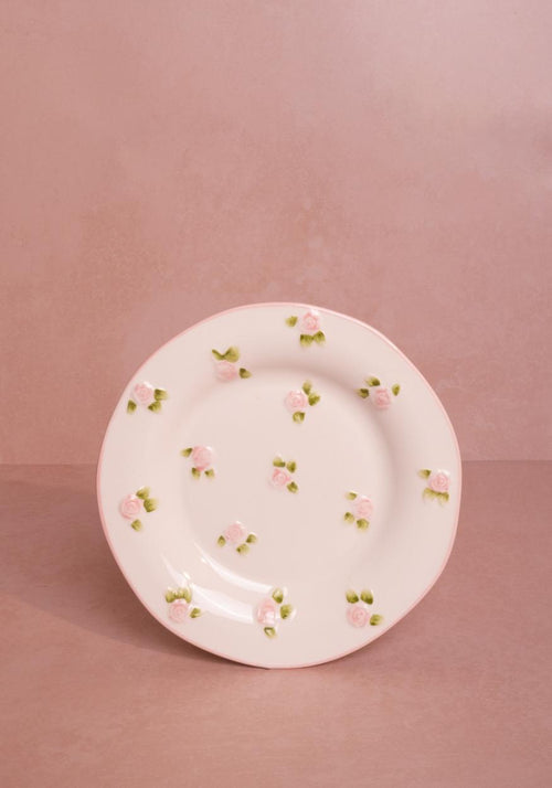 Pretty Pink Rose Side Plates - Set of 4