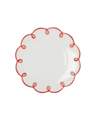 Rosy Red Scalloped Side Plates - Set of 4