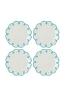 Sky Blue Scalloped Side Plates - Set of 4