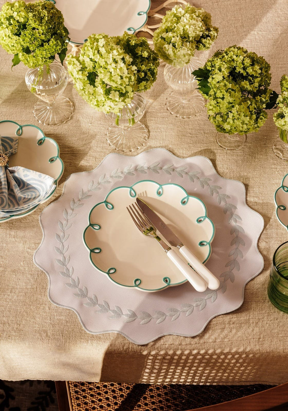 Side Plate Sky Blue Scalloped Side Plates - Set of 4