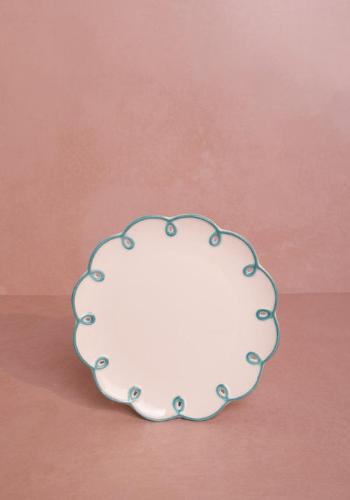 Sky Blue Scalloped Side Plates - Set of 4