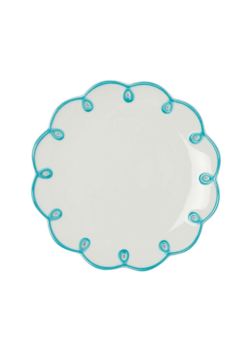 Sky Blue Scalloped Tea Plates - Set of 4