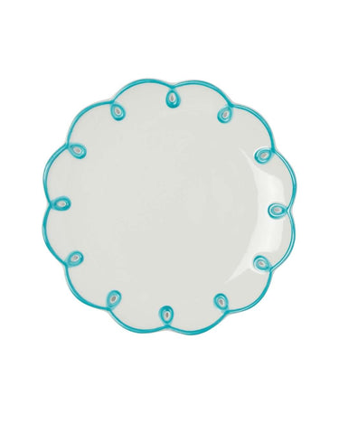 Sky Blue Scalloped Tea Plates - Set of 4