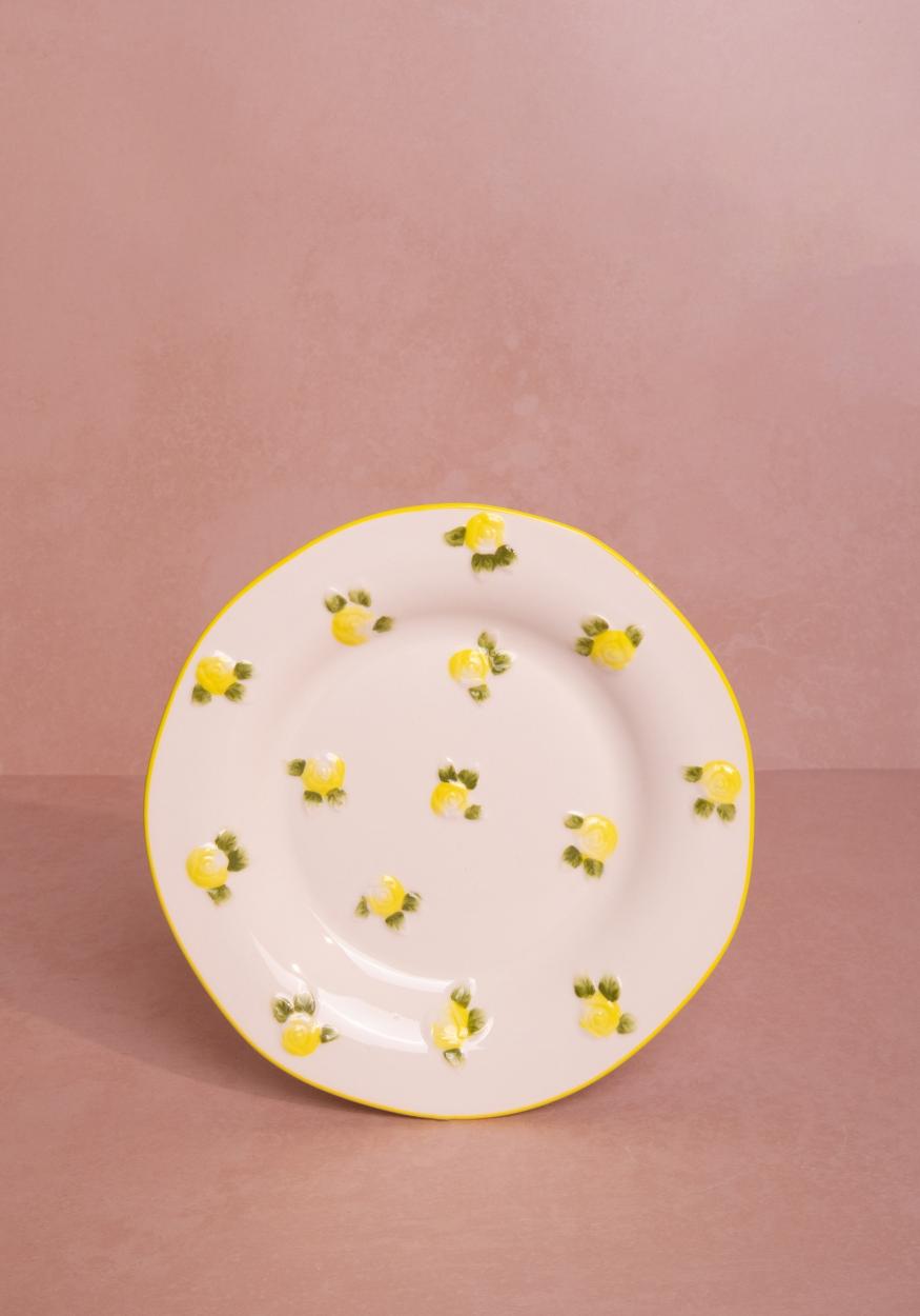 Yellow Rose Side Plates - Set of 4