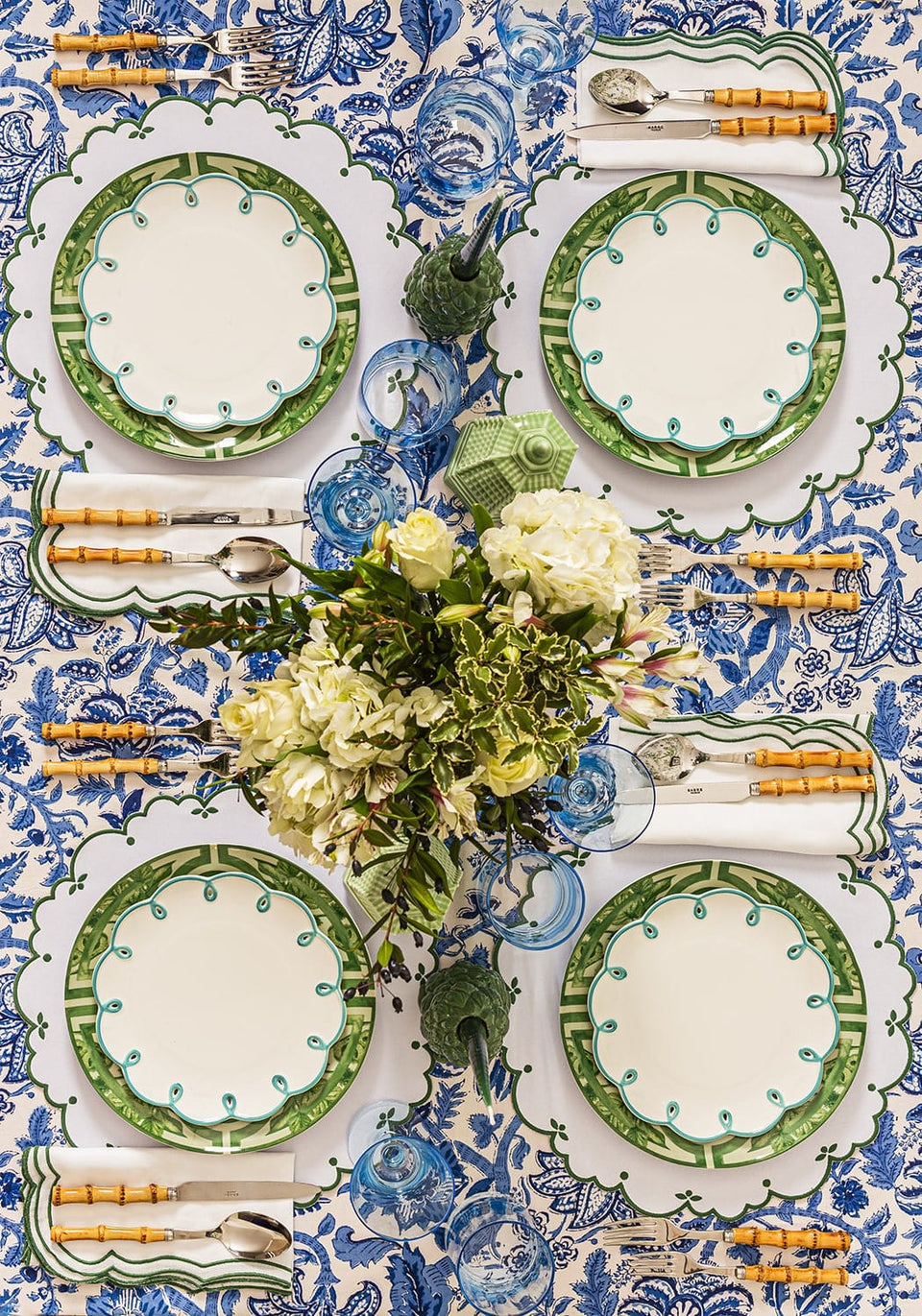 Sky Blue Scalloped Lunch Plate - Set of 4