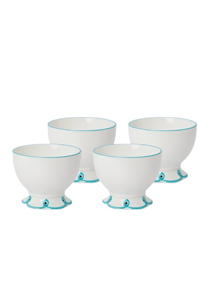 Sky Blue Scalloped Nibbles Bowl - Set of 4 - Casa by Josephine Jenno
