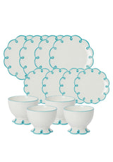 Sky Blue Scalloped Set