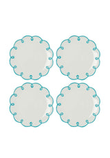 Sky Blue Scalloped Side Plates - Set of 4 - Casa by Josephine Jenno