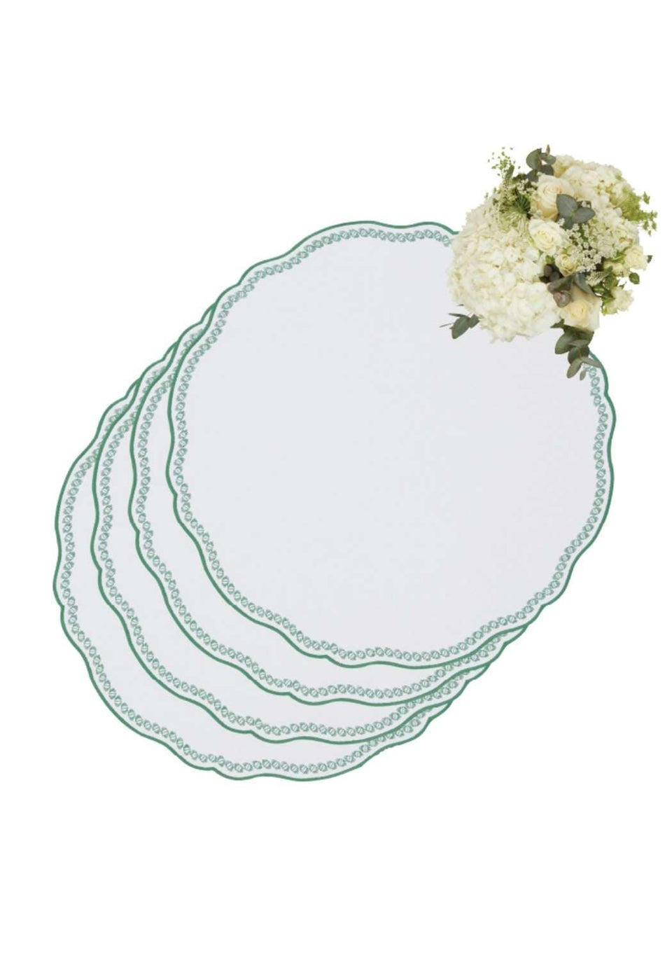 Smart Green Trim Placemats - Set of 4 - Casa by Josephine Jenno