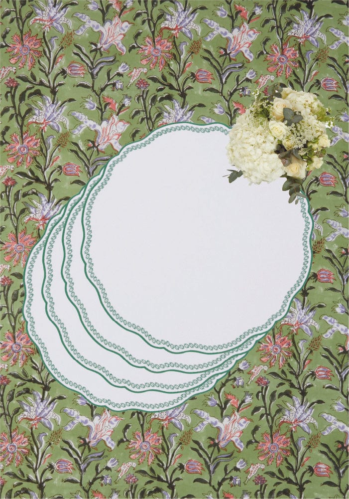 Smart Green Trim Placemats - Set of 4 - Casa by Josephine Jenno