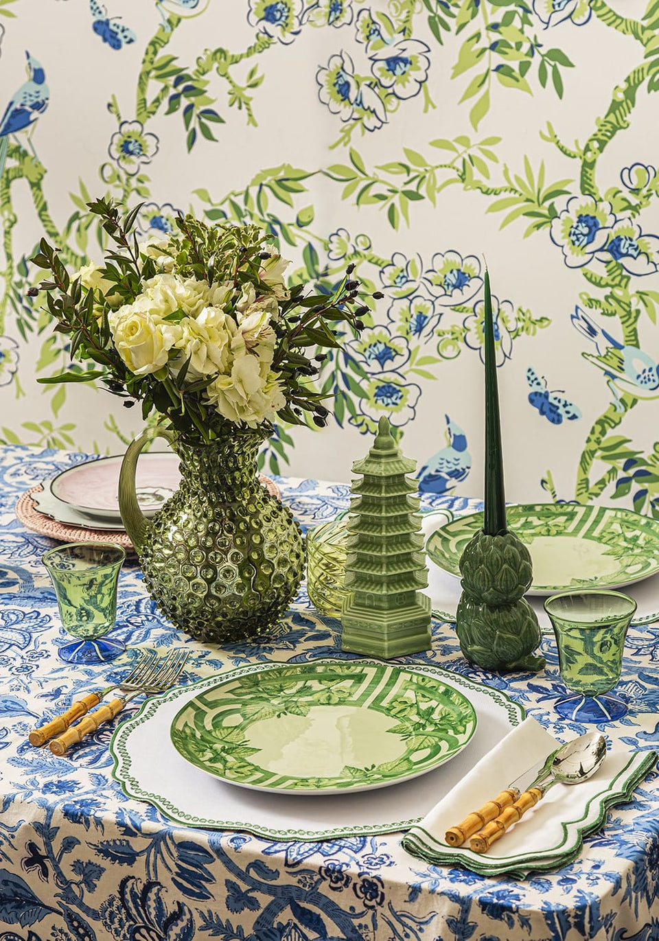 Smart Green Trim Placemats - Set of 4 - Casa by Josephine Jenno