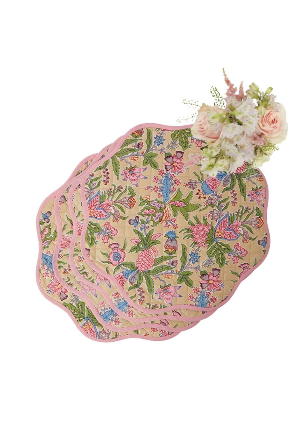 Sorbet Spice Scalloped Placemat Set 4