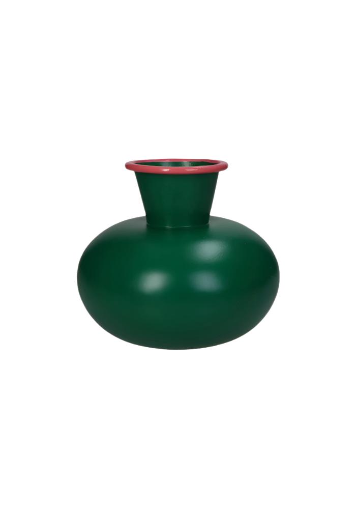 Sturdy Green Iron Vase - Casa by Josephine Jenno