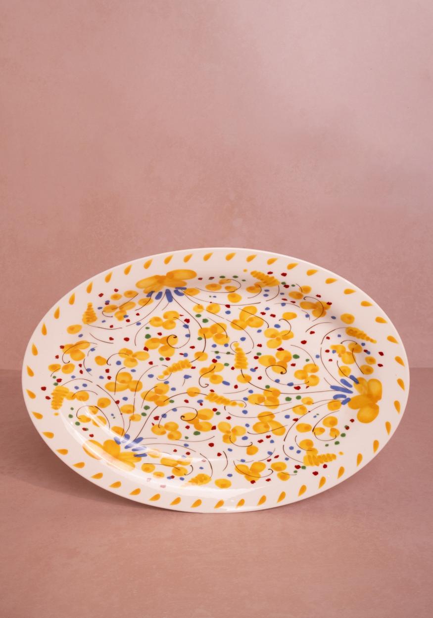 Sunshine Daisy Oval Serving Plate