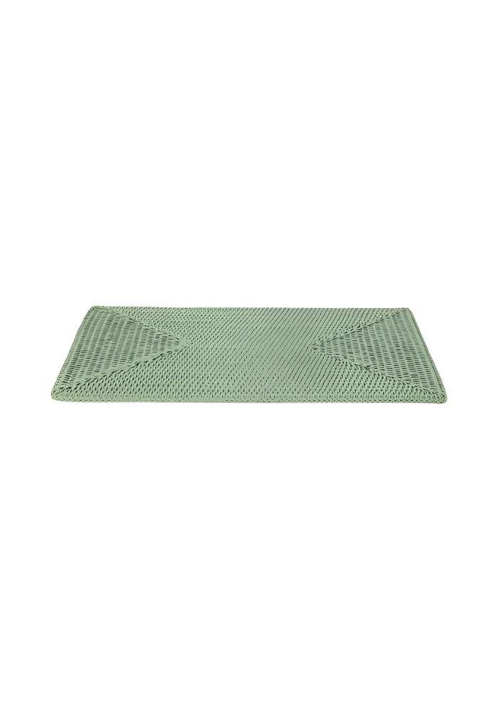 Surrey Rattan Rectangles Charger Placemat Green - Set of 4 - Casa by Josephine Jenno