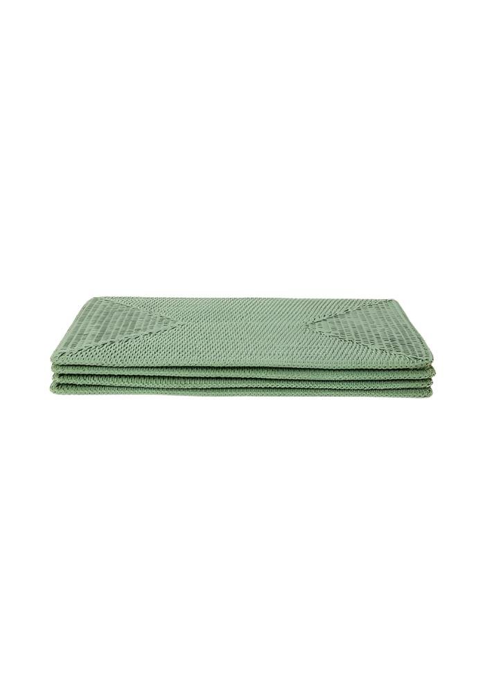 Surrey Rattan Rectangles Charger Placemat Green - Set of 4 - Casa by Josephine Jenno