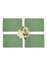 Surrey Rattan Rectangles Charger Placemat Green - Set of 4 - Casa by Josephine Jenno
