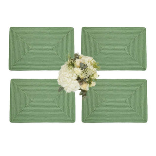 Surrey Rattan Rectangles Charger Placemat Green - Set of 4 - Casa by Josephine Jenno