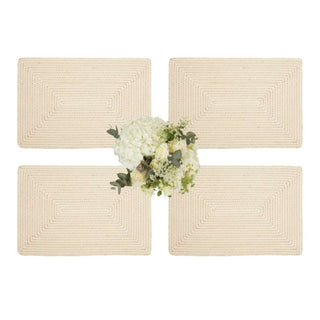 Surrey Rattan Rectangles Placemat - Sand Colour set of 4 - Casa by Josephine Jenno