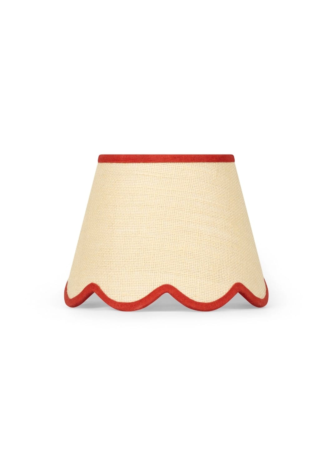 Sweet Red Trim Scalloped Lampshade - Casa by Josephine Jenno