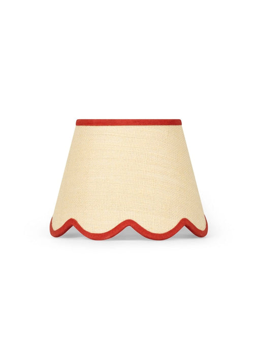 Sweet Red Trim Scalloped Lampshade