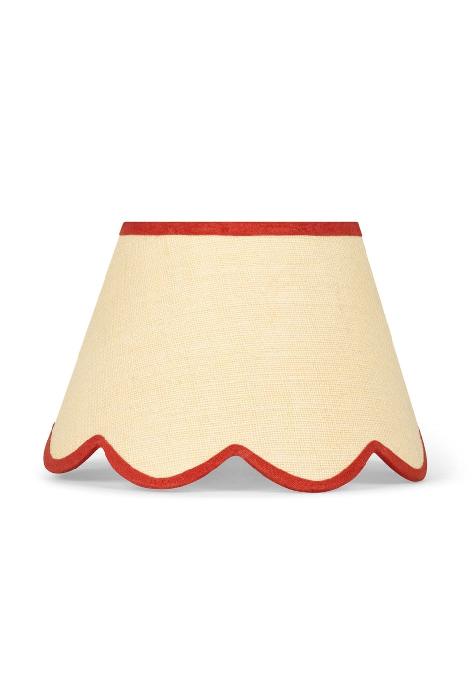 Sweet Red Trim Scalloped Lampshade - Casa by Josephine Jenno