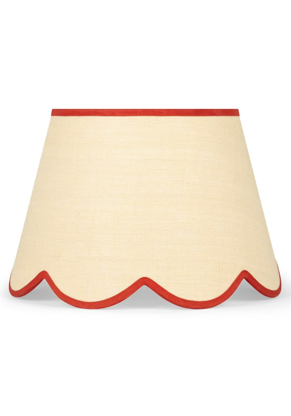 Sweet Red Trim Scalloped Lampshade - Casa by Josephine Jenno