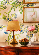Sweet Red Trim Scalloped Lampshade - Casa by Josephine Jenno