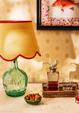 Sweet Red Trim Scalloped Lampshade - Casa by Josephine Jenno