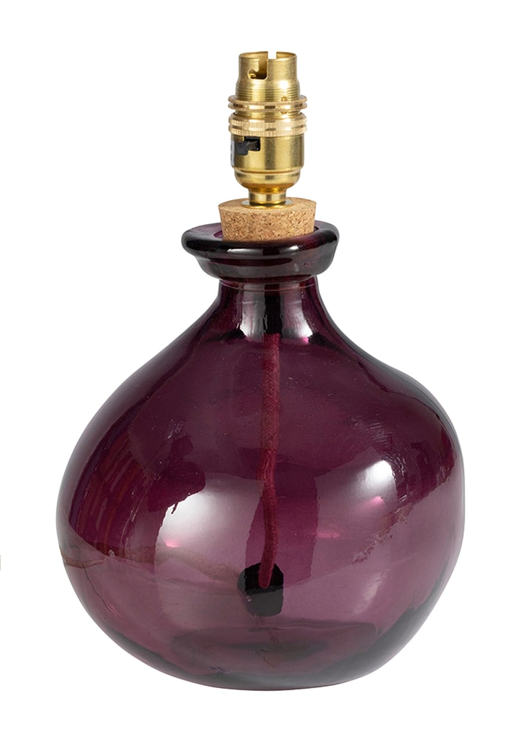 Tabitha Glass Table Lamp Base - Mulberry Red - Casa by Josephine Jenno