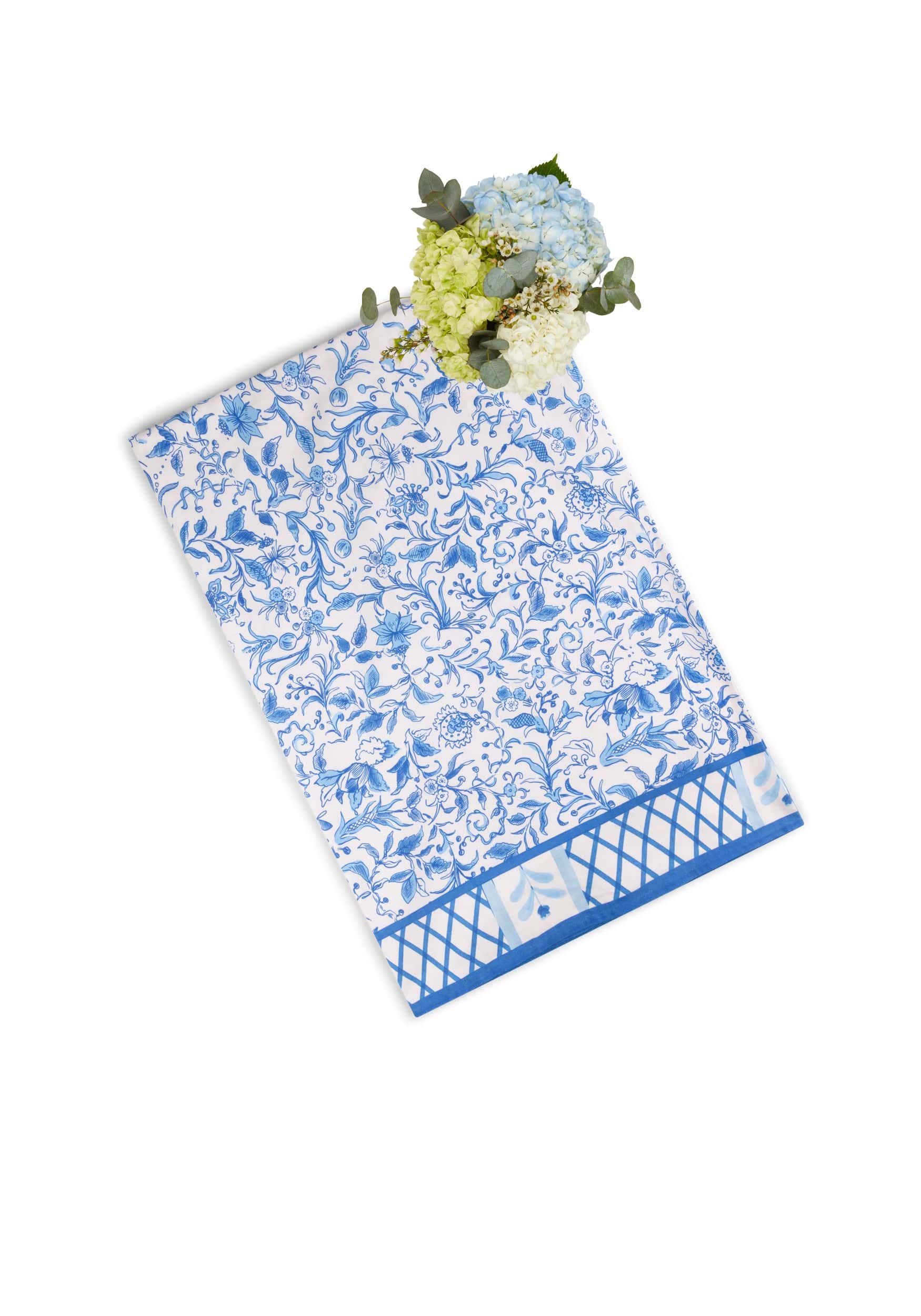 Belgravia Bloom Blue Cotton Tablecloth