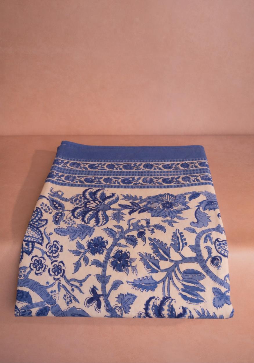 From Jaipur with Love Blue and White Tablecloth
