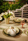 Jemima Linen Tablecloth, Green Stripe