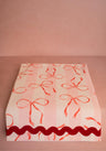 Kensington Bow Pink Cotton Tablecloth with Ric Rac