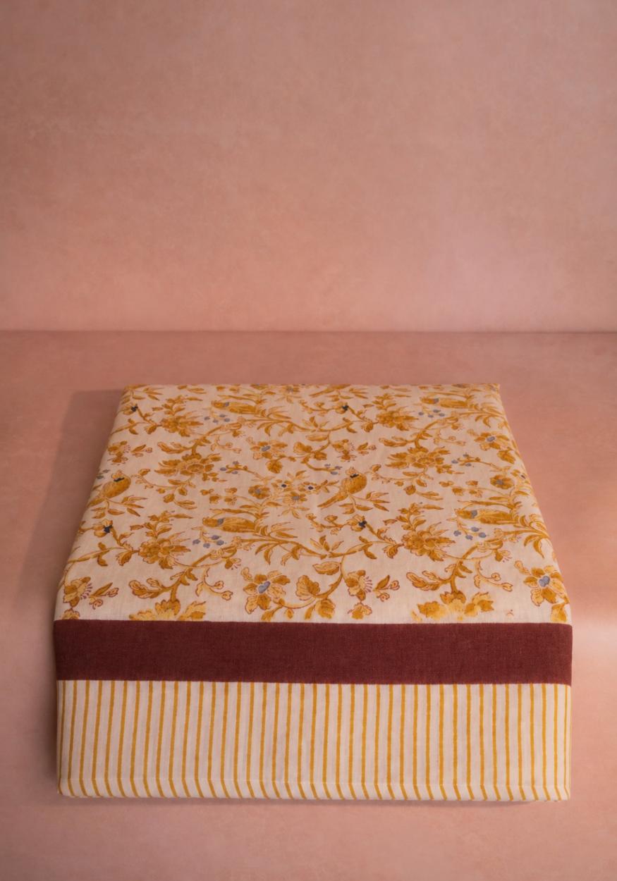 Block Printed Linen Tablecloth