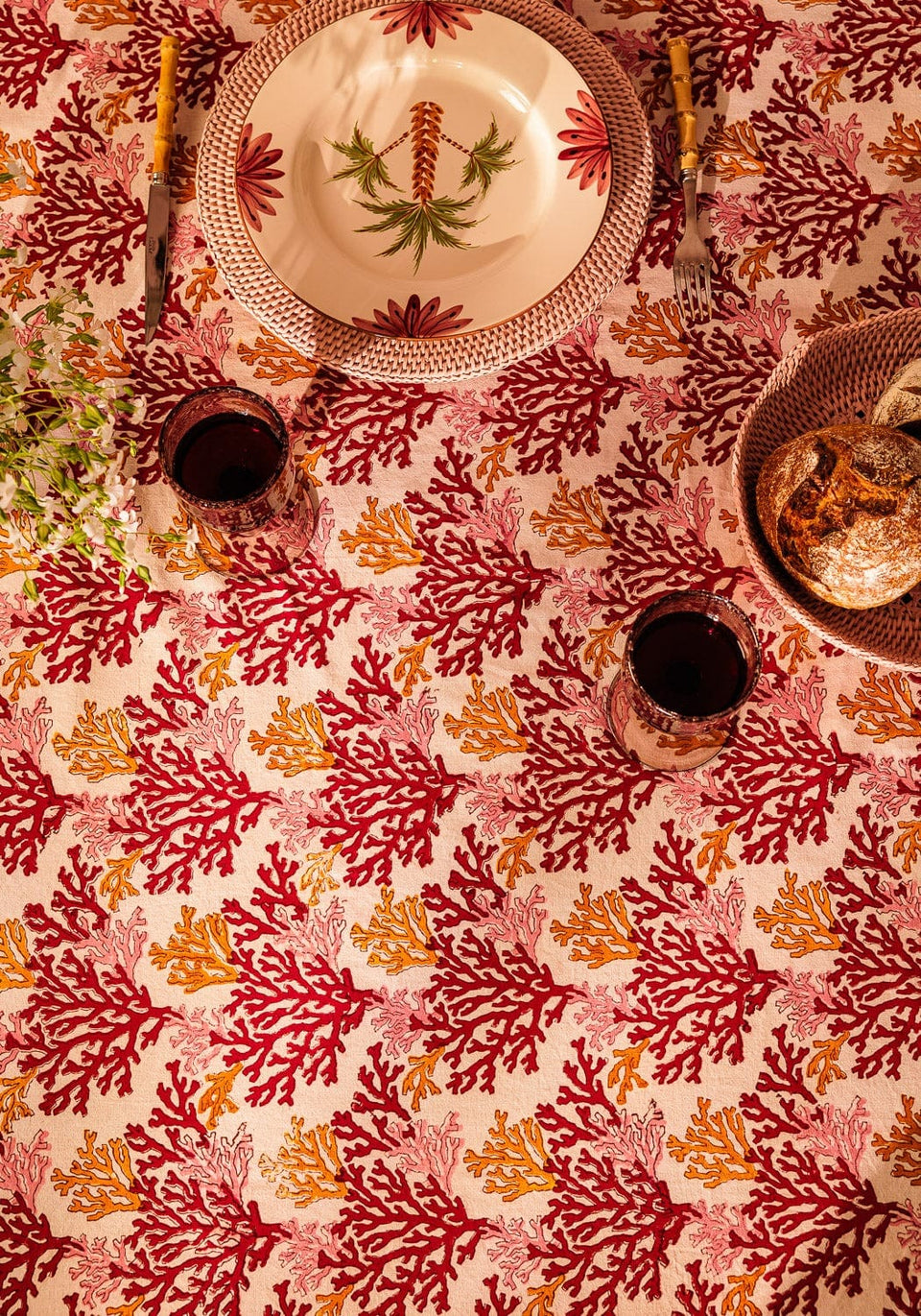 Tablecloth Rose Coral Tablecloth