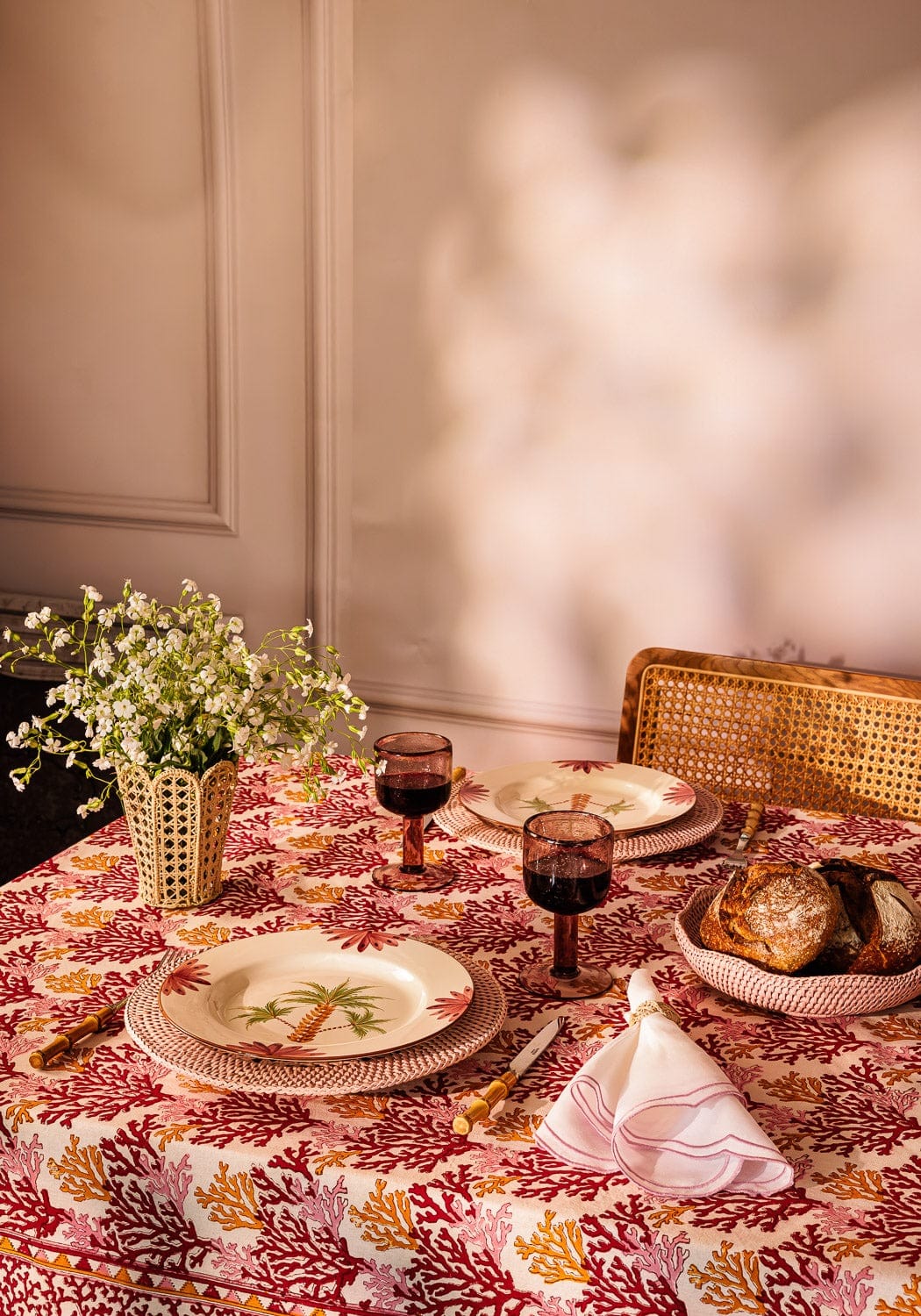 Tablecloth Rose Coral Tablecloth