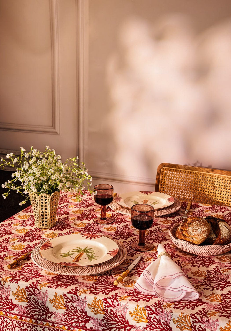 Tablecloth Rose Coral Tablecloth