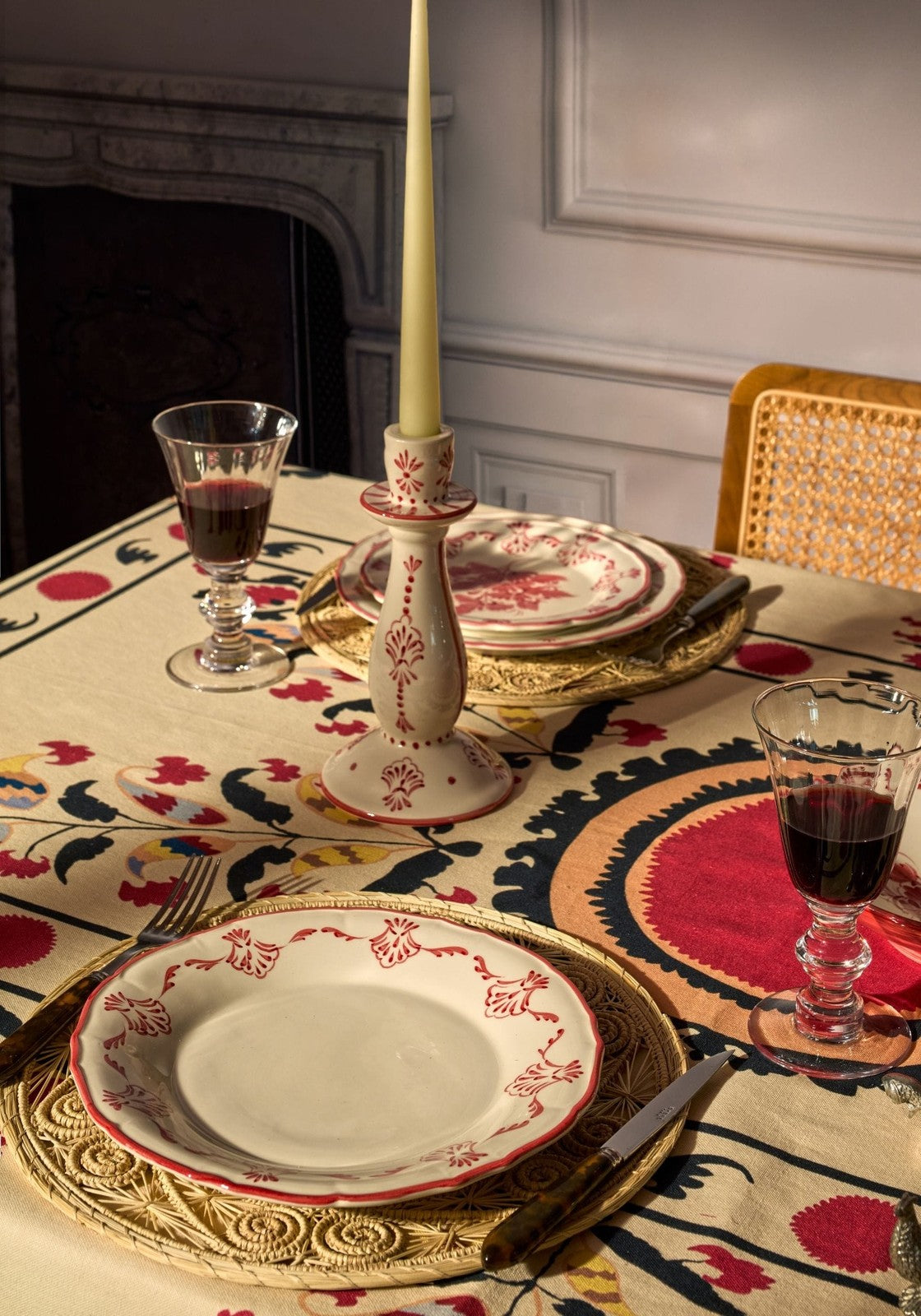 Suzani Inspired Printed Tablecloth