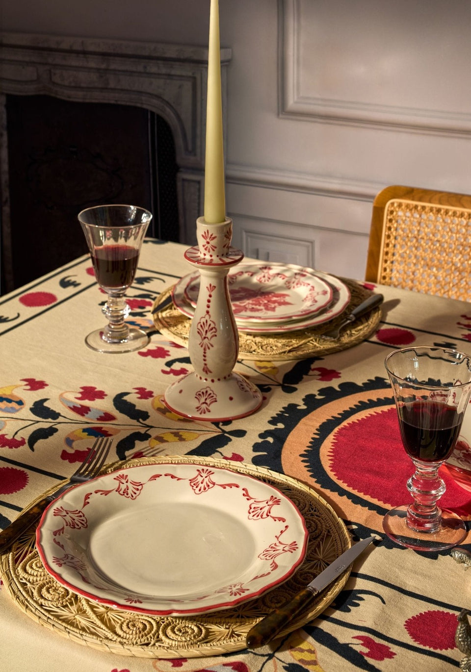 Suzani Inspired Printed Tablecloth