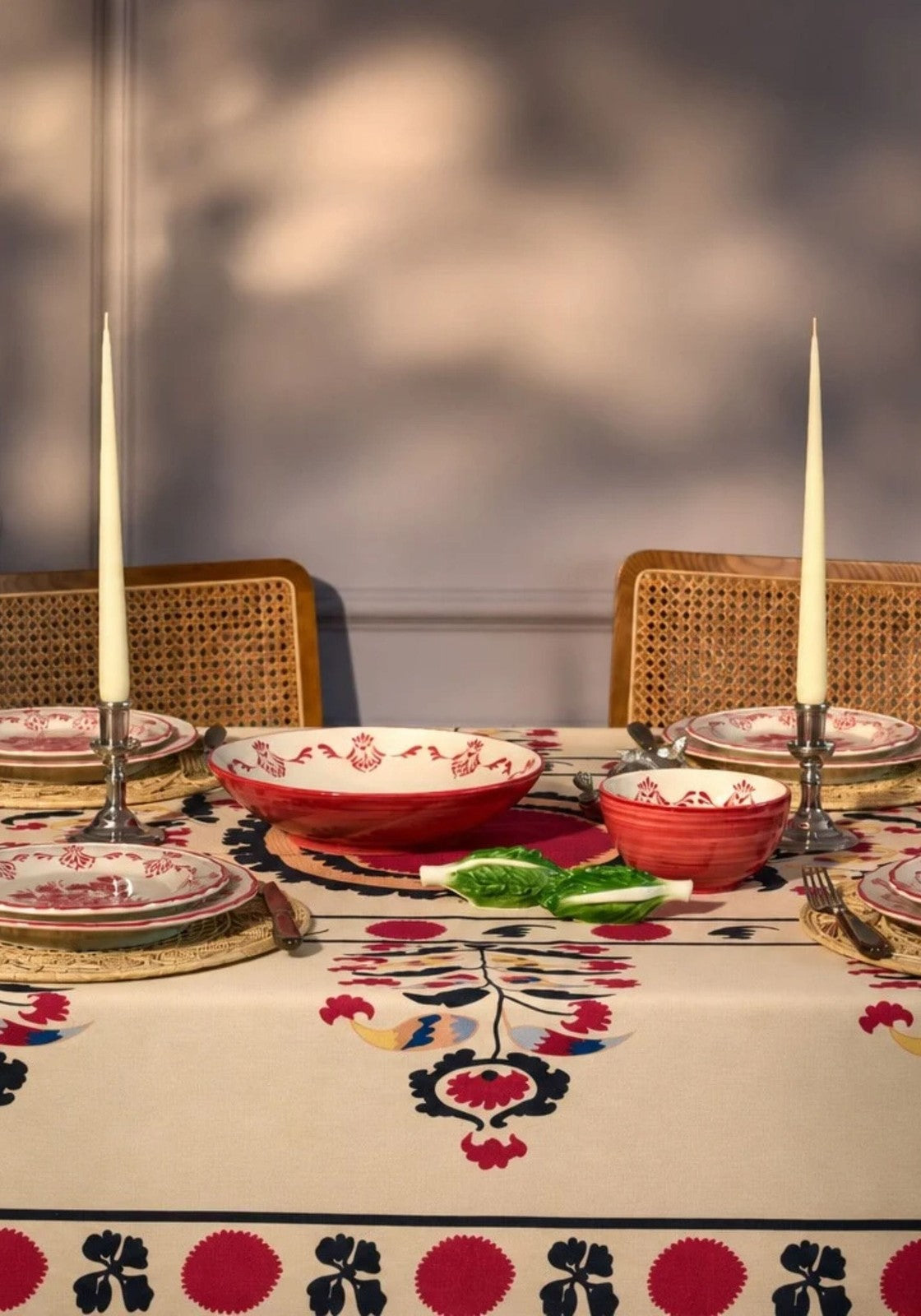 Suzani Inspired Printed Tablecloth