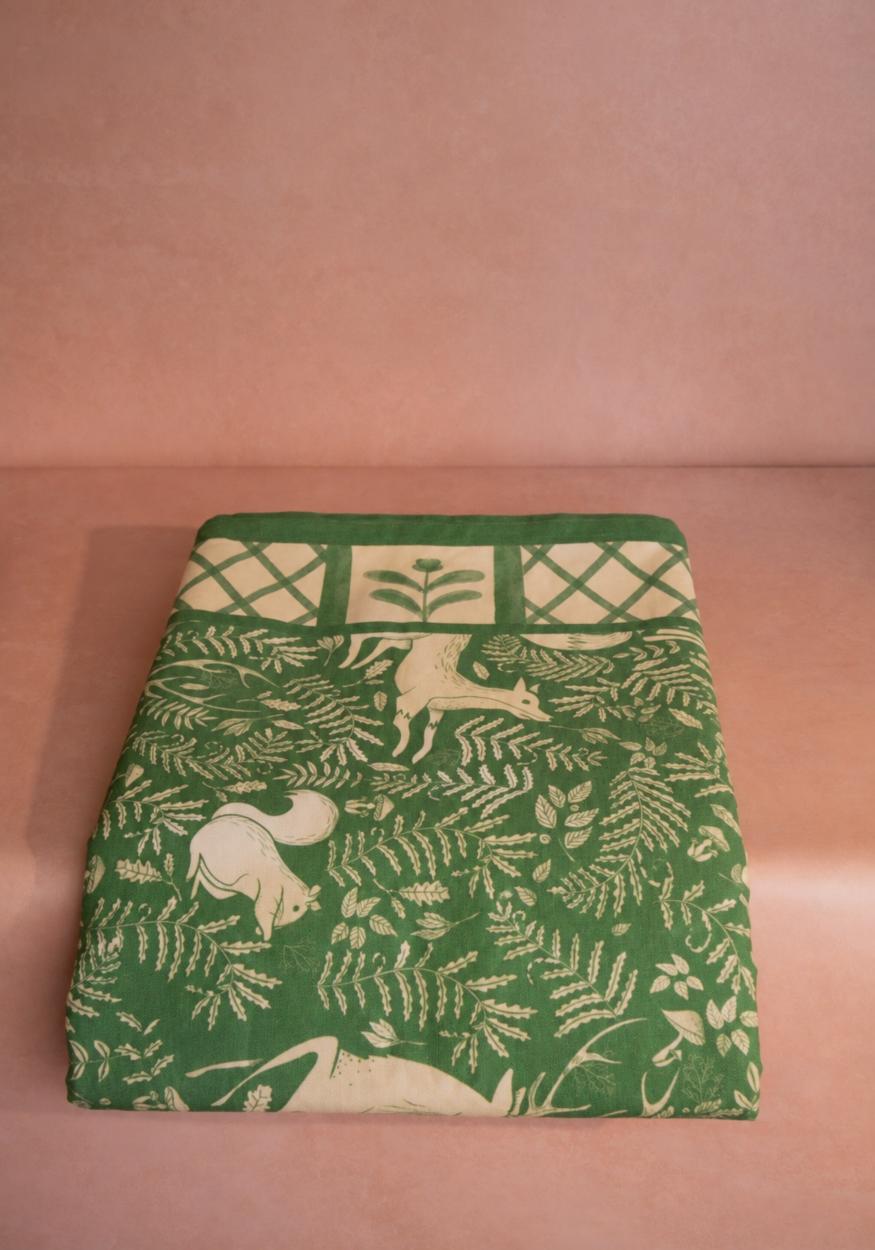 Tablecloth The Wycliffe Woodland Green Cotton Tablecloth
