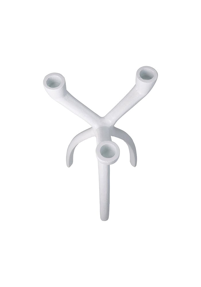 The Modern White Three - Armed Candleholder Large - Casa by Josephine Jenno