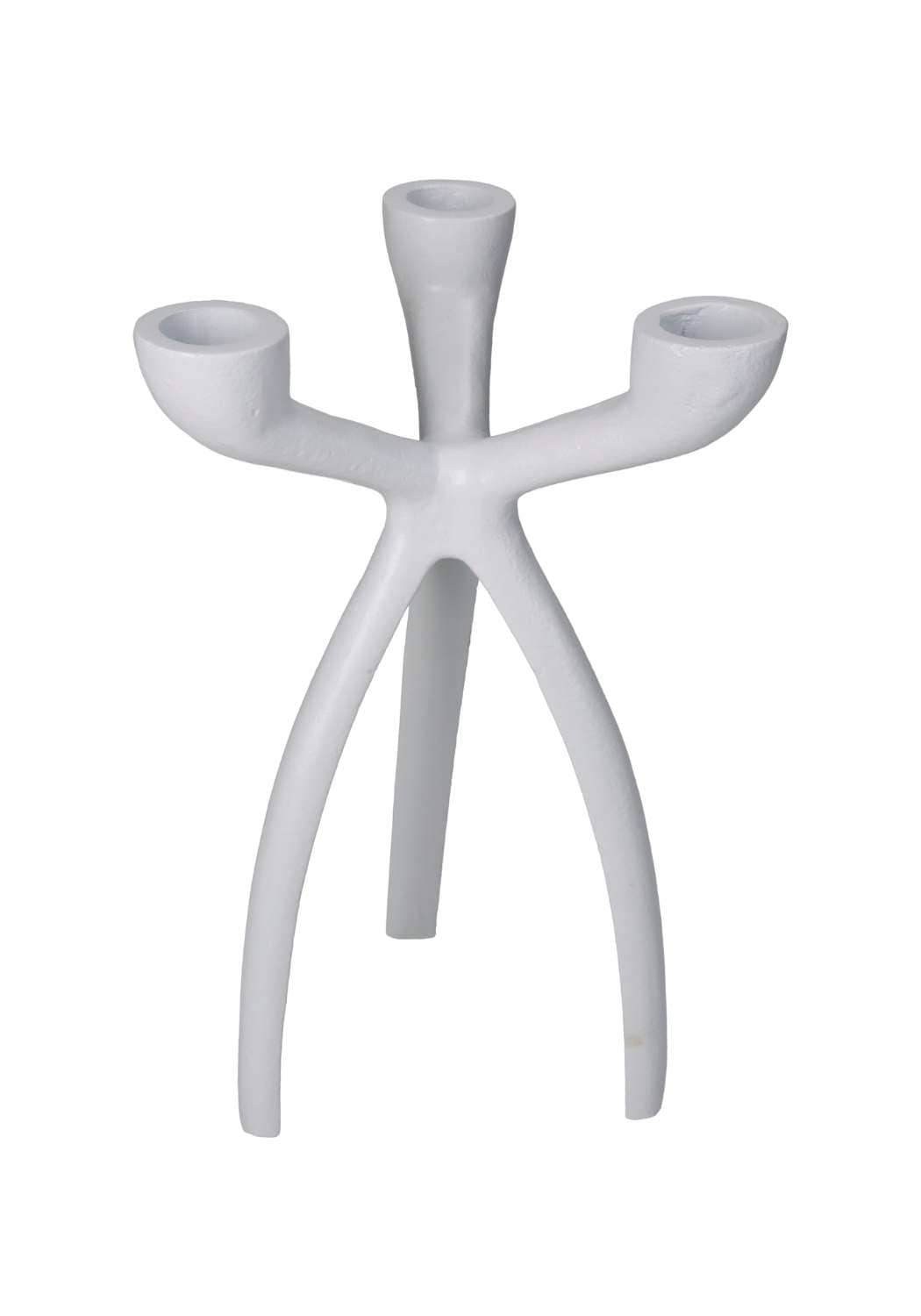 The Modern White Three - Armed Candleholder Medium - Casa by Josephine Jenno