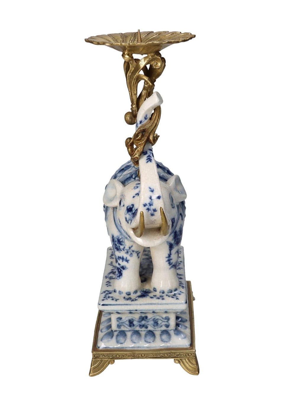 The Porcelain Elephant Candle Holder - Blue - Casa by Josephine Jenno